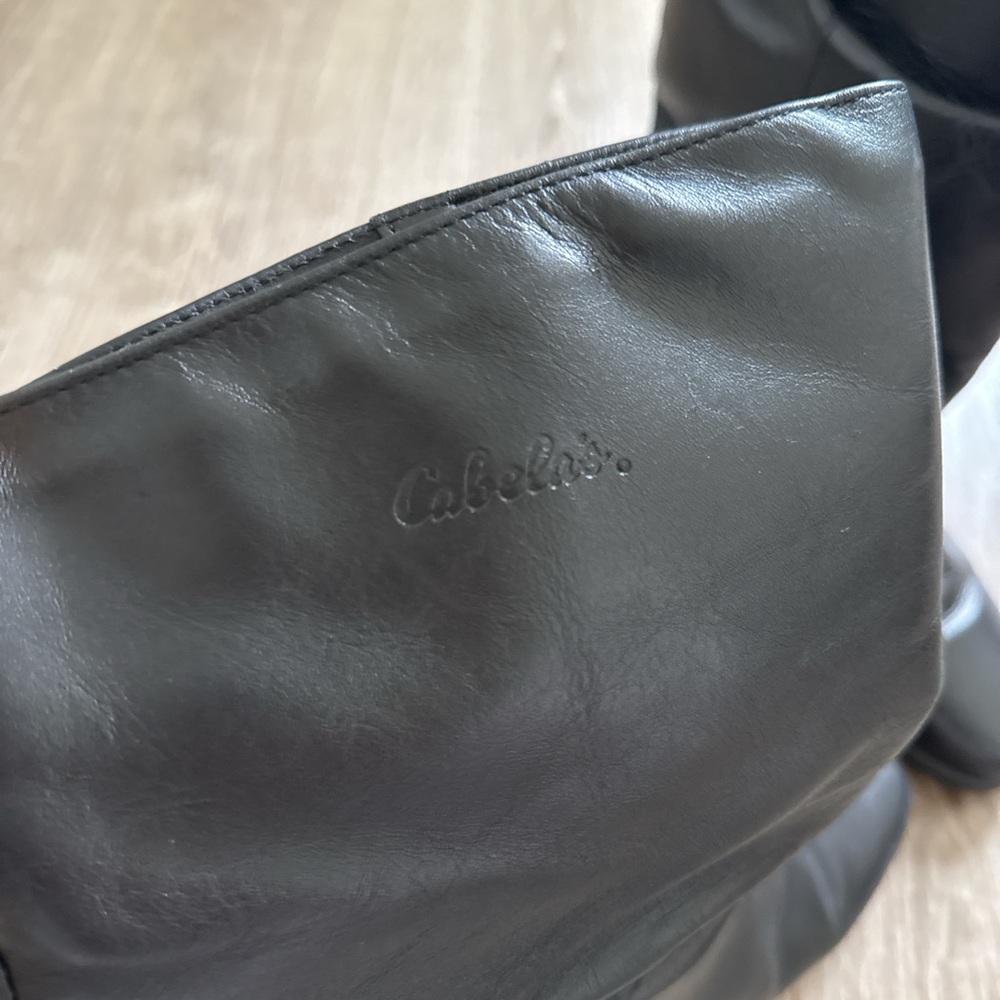 Cabela’s Shirred Block Heel Mid Calf Wide Black Boots Made In Canada Size 7 - Picture 8 of 15